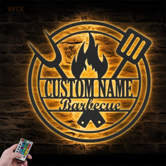 BBQ & Patio LED Metal Sign - Wix Decor