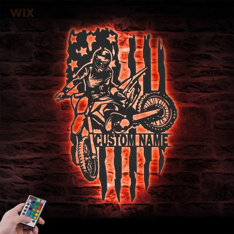 Motorcycle LED Metal Sign - Wix Decor