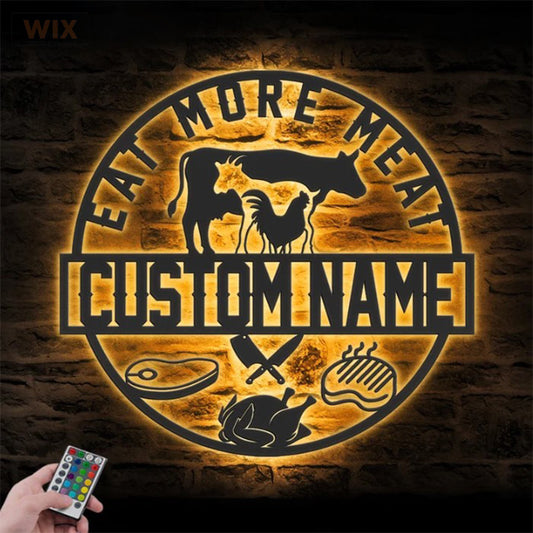 BBQ & Patio LED Metal Sign - Wix Decor