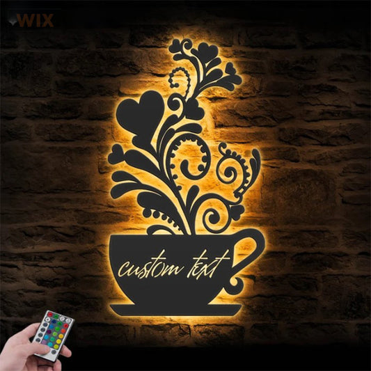 Coffee Shop LED Metal Sign - Wix Decor