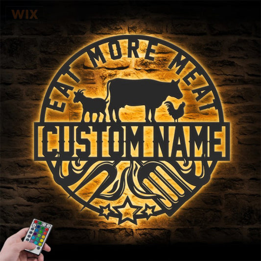 BBQ & Patio LED Metal Sign - Wix Decor
