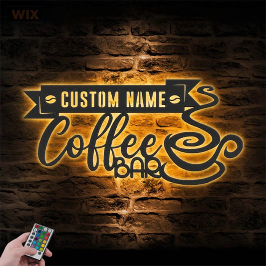 Coffee Shop LED Metal Sign - Wix Decor