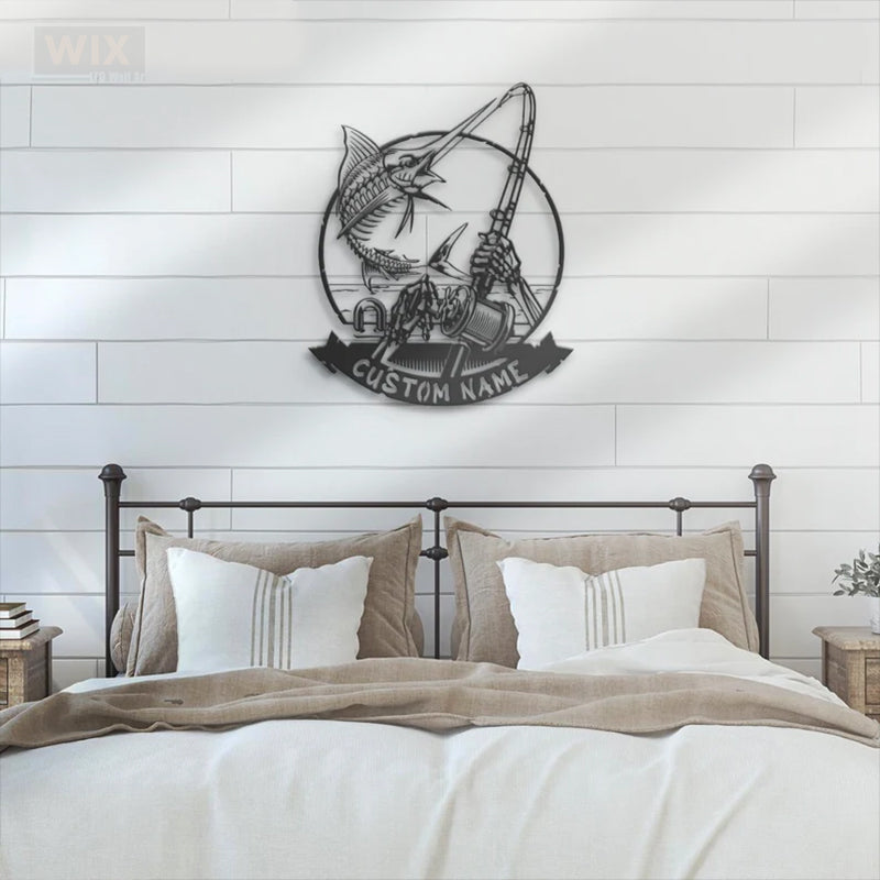 Fishing LED Metal Sign - Wix Decor