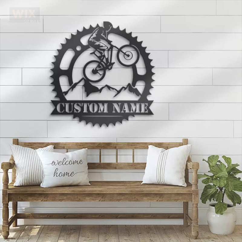 Mountain Bike LED Metal Sign - Wix Decor