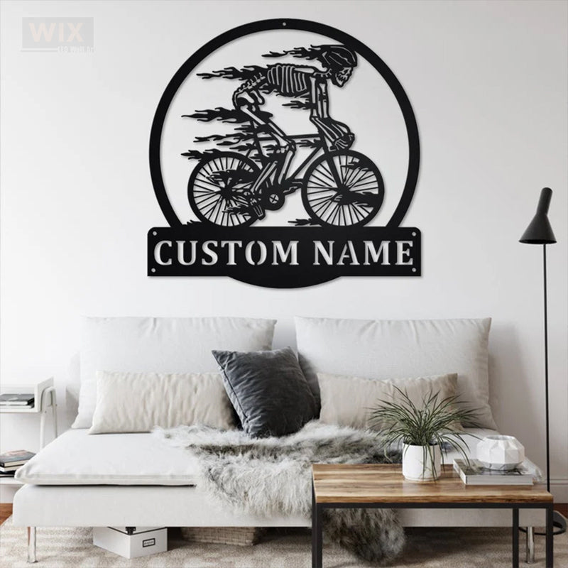 Mountain Bike LED Metal Sign - Wix Decor
