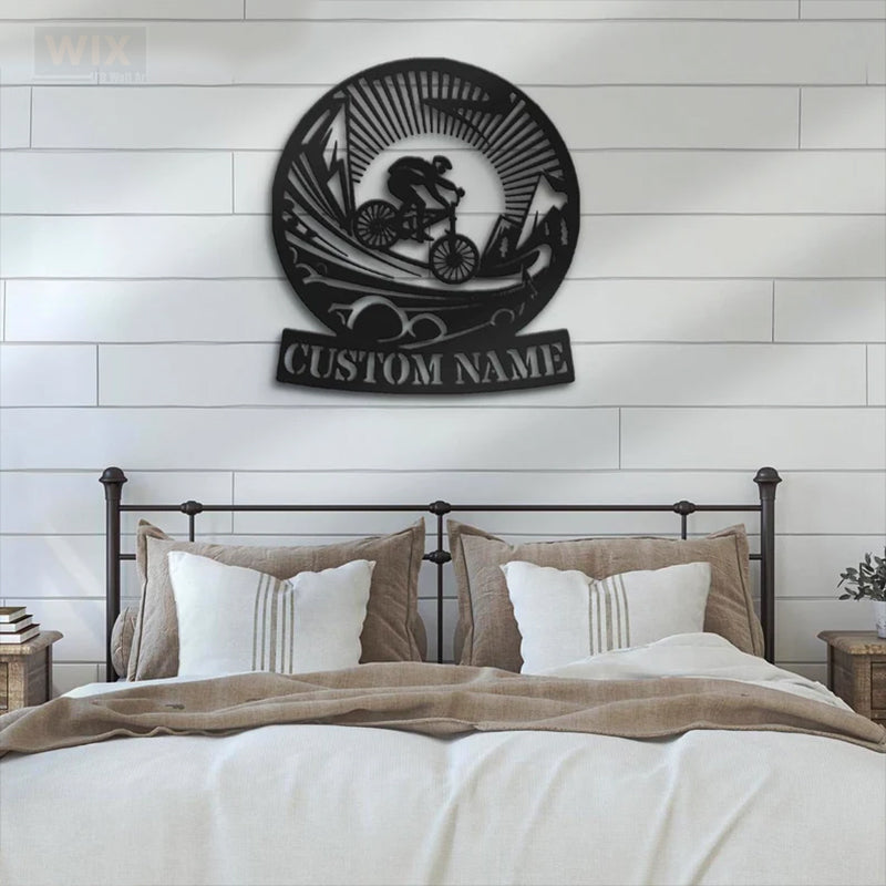 Mountain Bike LED Metal Sign - Wix Decor