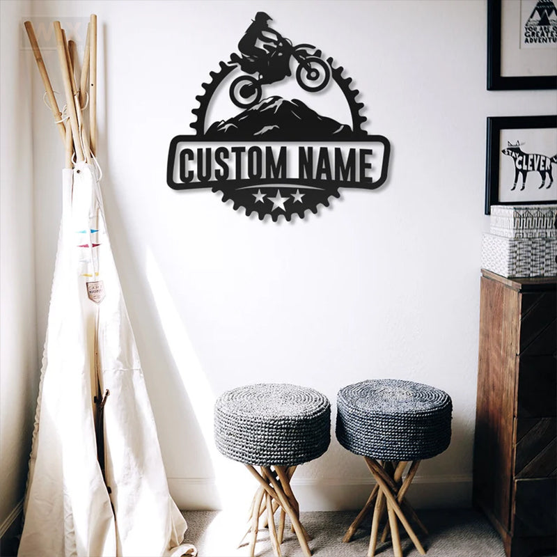 Mountain Bike LED Metal Sign - Wix Decor