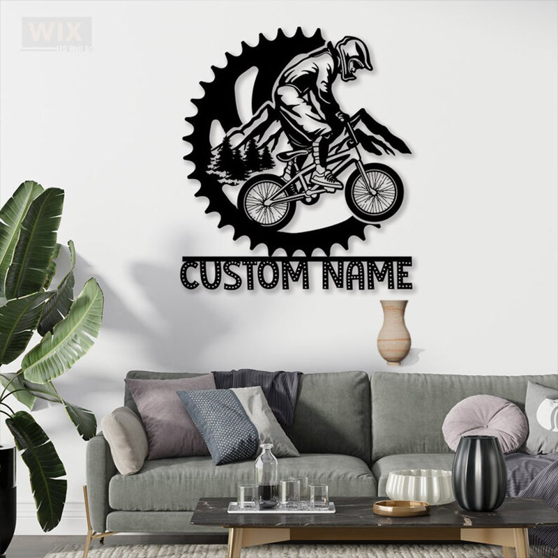 Mountain Bike LED Metal Sign - Wix Decor