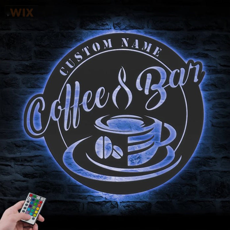 Coffee Shop LED Metal Sign - Wix Decor