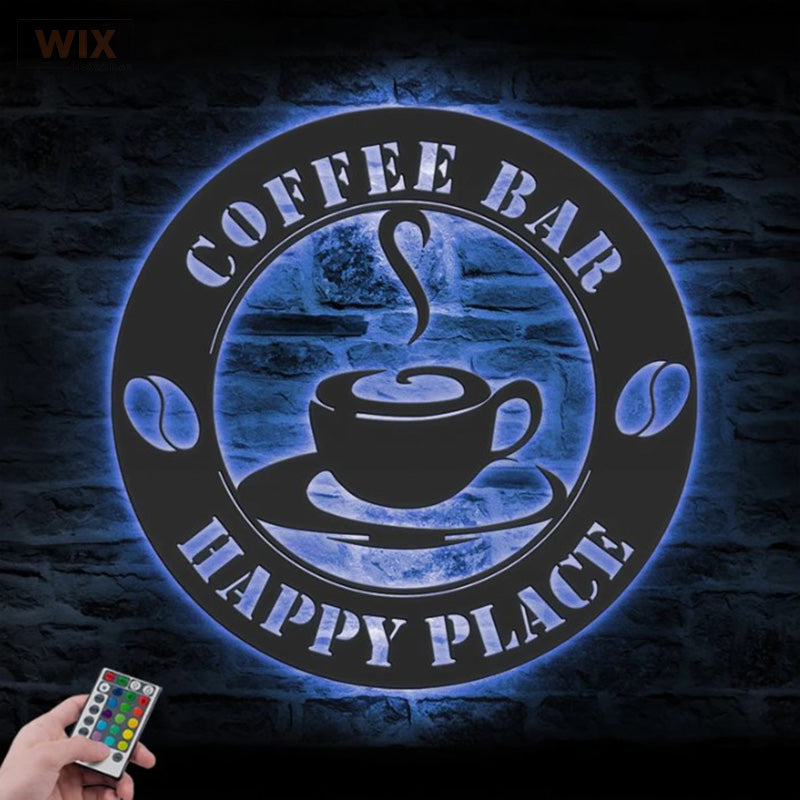 Coffee Shop LED Metal Sign - Wix Decor
