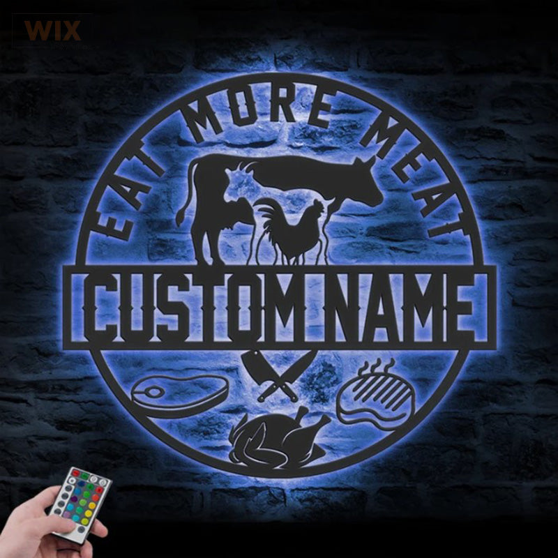 BBQ & Patio LED Metal Sign - Wix Decor