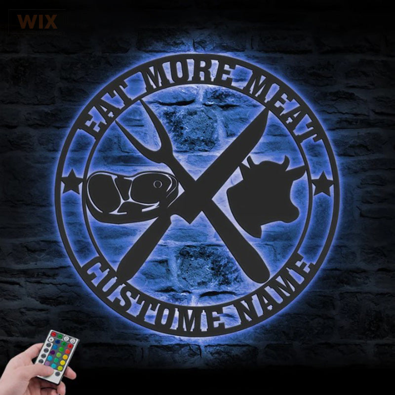 BBQ & Patio LED Metal Sign - Wix Decor