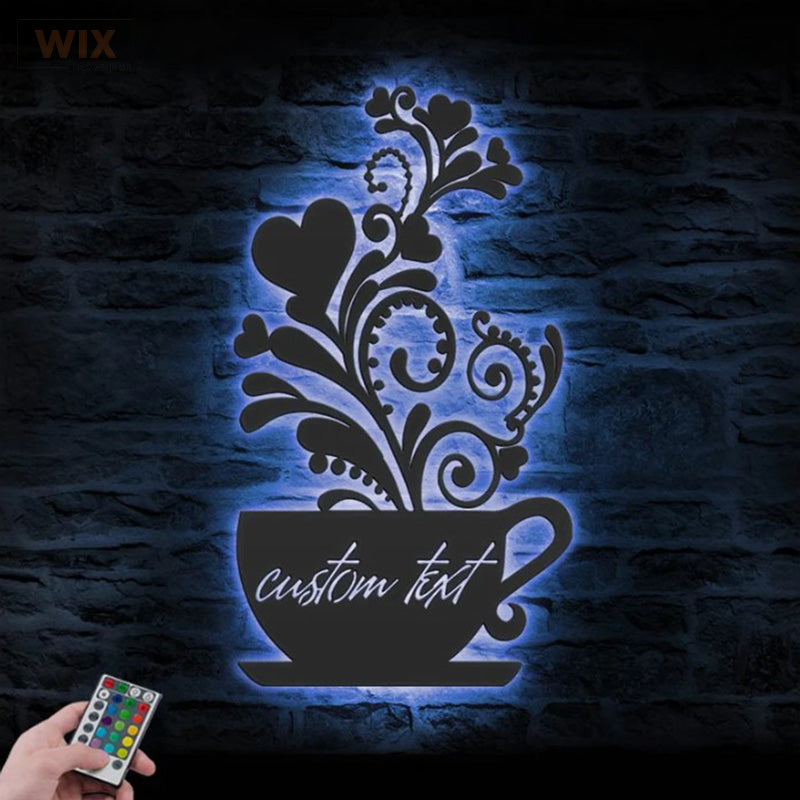Coffee Shop LED Metal Sign - Wix Decor