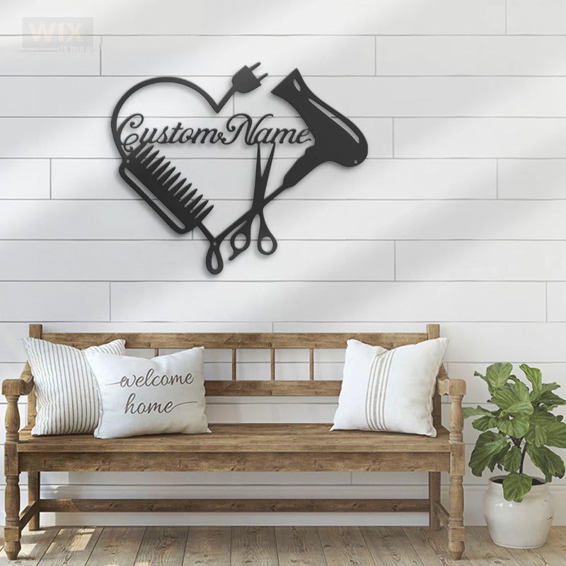 Barber & Salon Led Metal Sign - Wix Decor