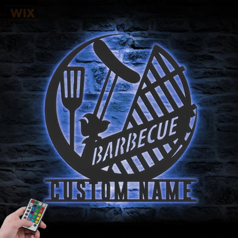 BBQ & Patio LED Metal Sign - Wix Decor