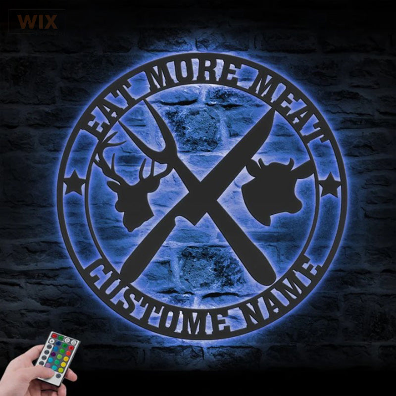 BBQ & Patio LED Metal Sign - Wix Decor