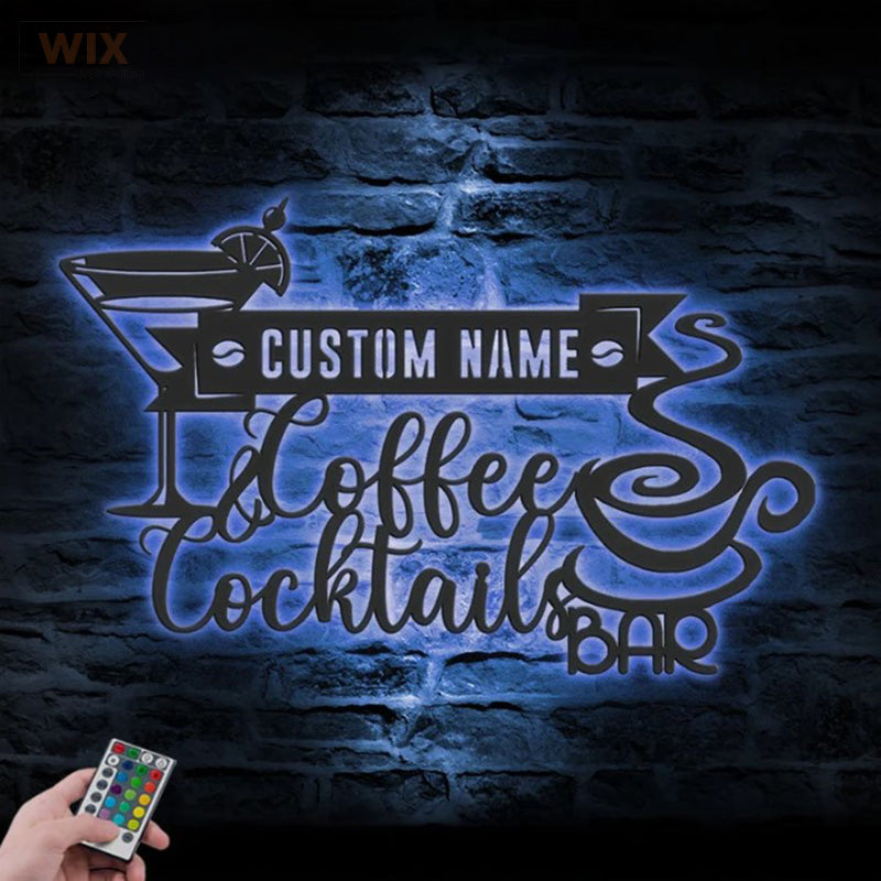 Coffee Shop LED Metal Sign - Wix Decor