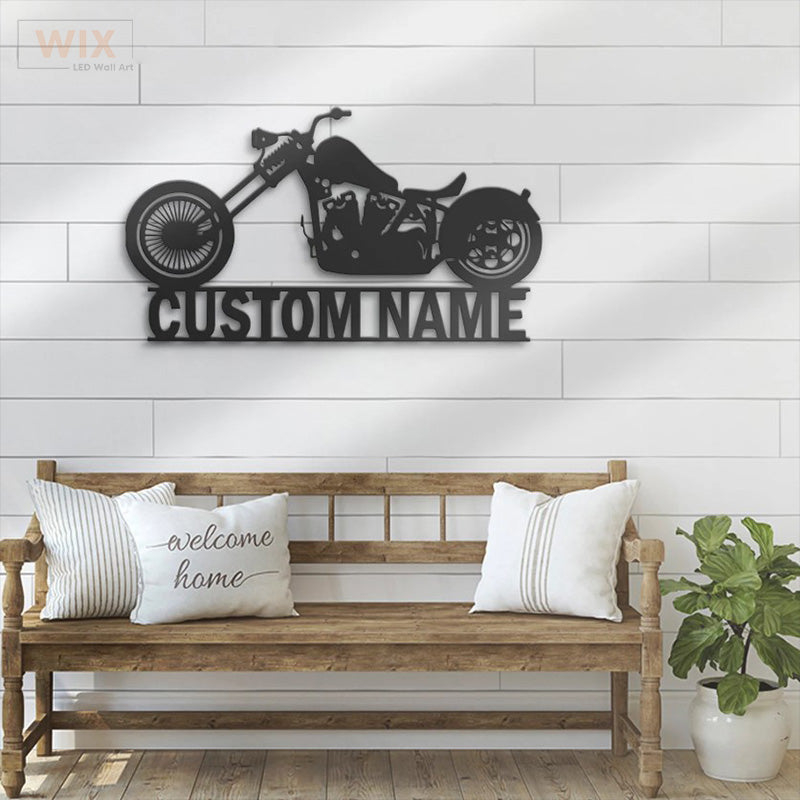 Motorcycle LED Metal Sign - Wix Decor