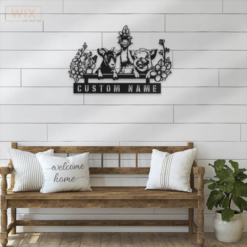 Birds LED Metal Sign - Wix Decor