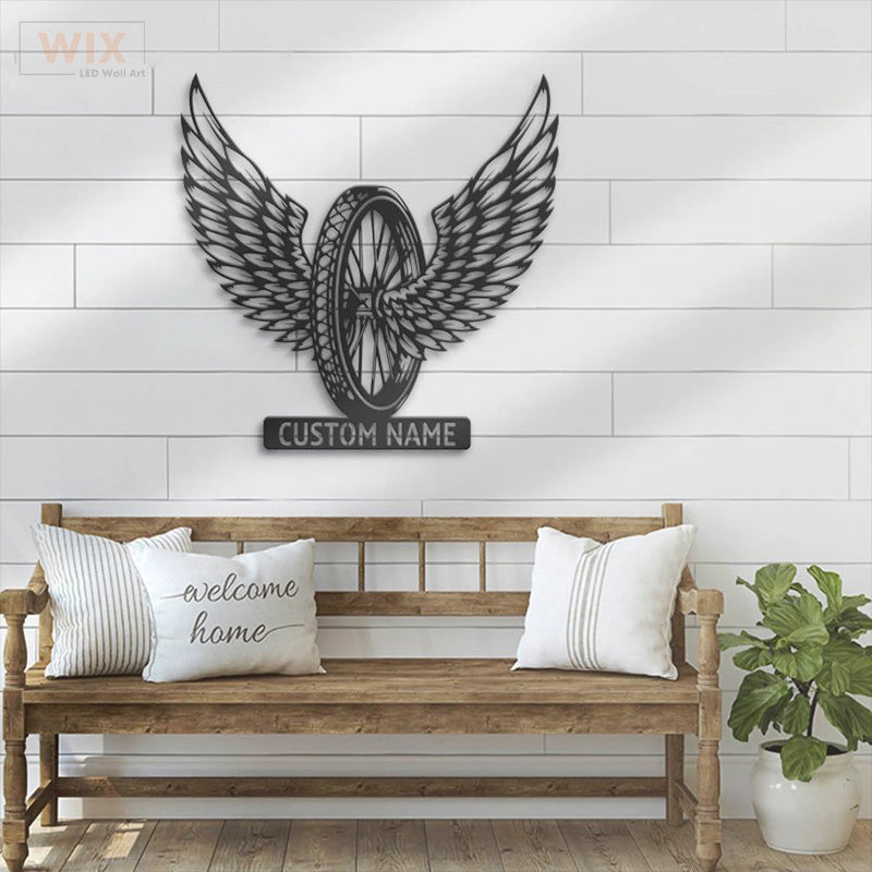 Motorcycle LED Metal Sign - Wix Decor