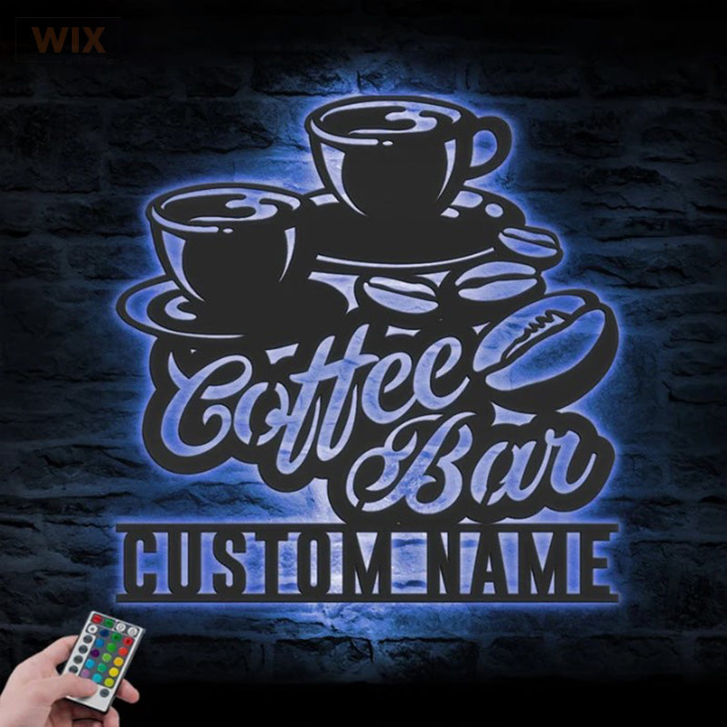 Coffee Shop LED Metal Sign - Wix Decor