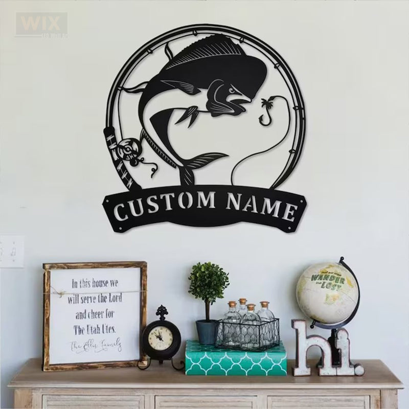 Fishing LED Metal Sign - Wix Decor