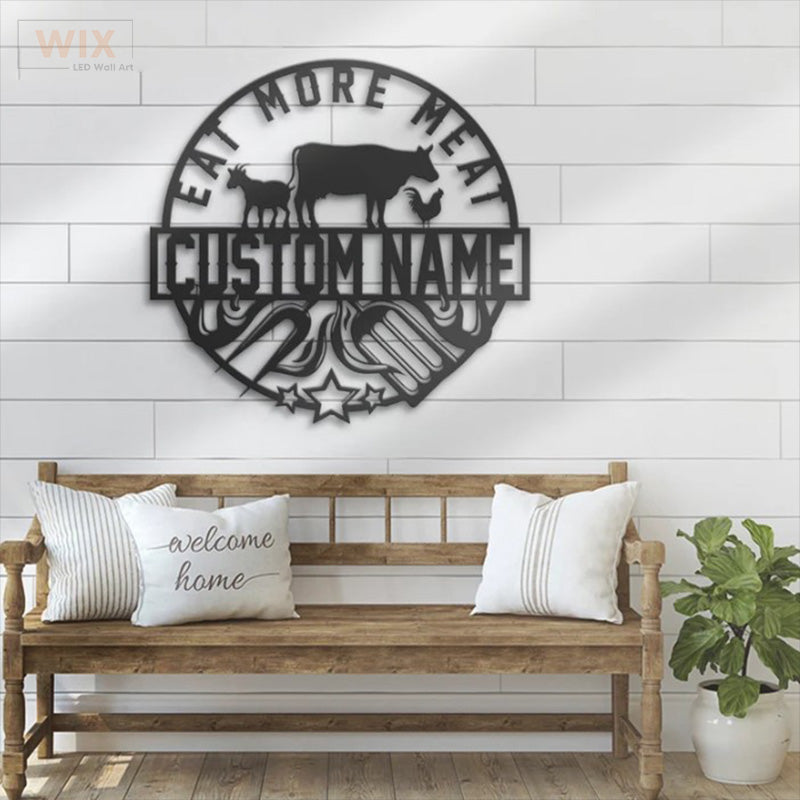 BBQ & Patio LED Metal Sign - Wix Decor