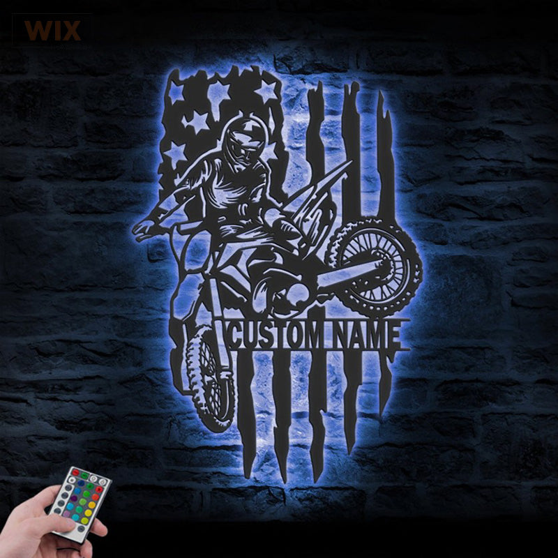 Motorcycle LED Metal Sign - Wix Decor