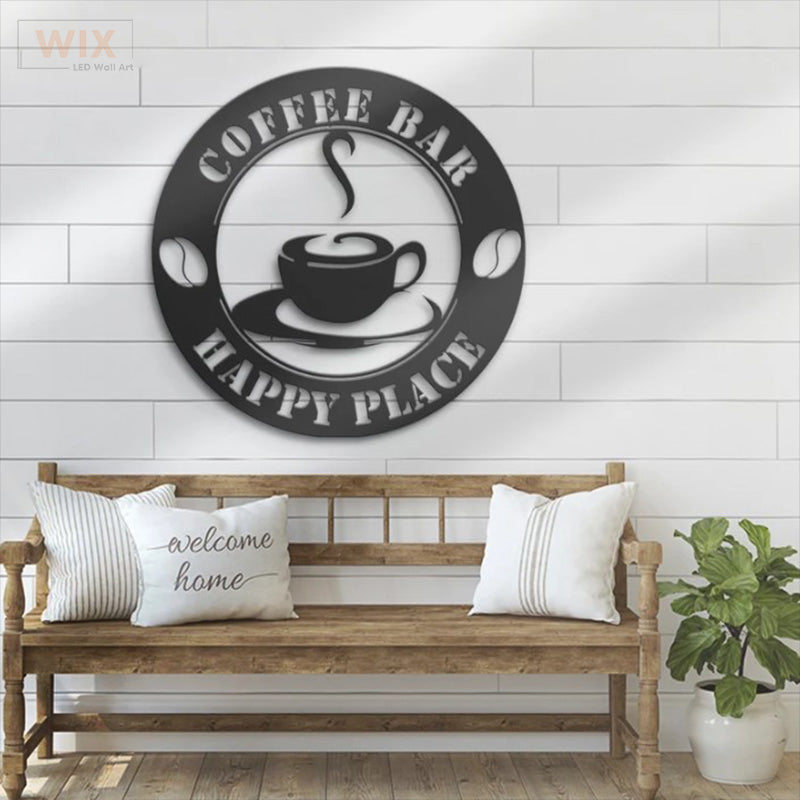 Coffee Shop LED Metal Sign - Wix Decor