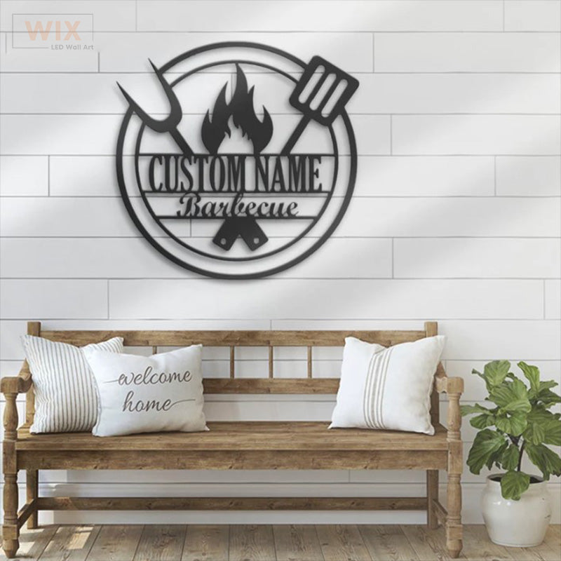 BBQ & Patio LED Metal Sign - Wix Decor