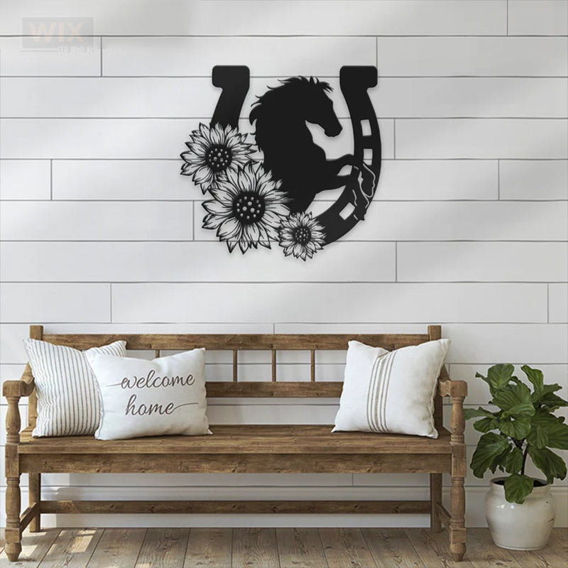 Horse LED Metal Sign 