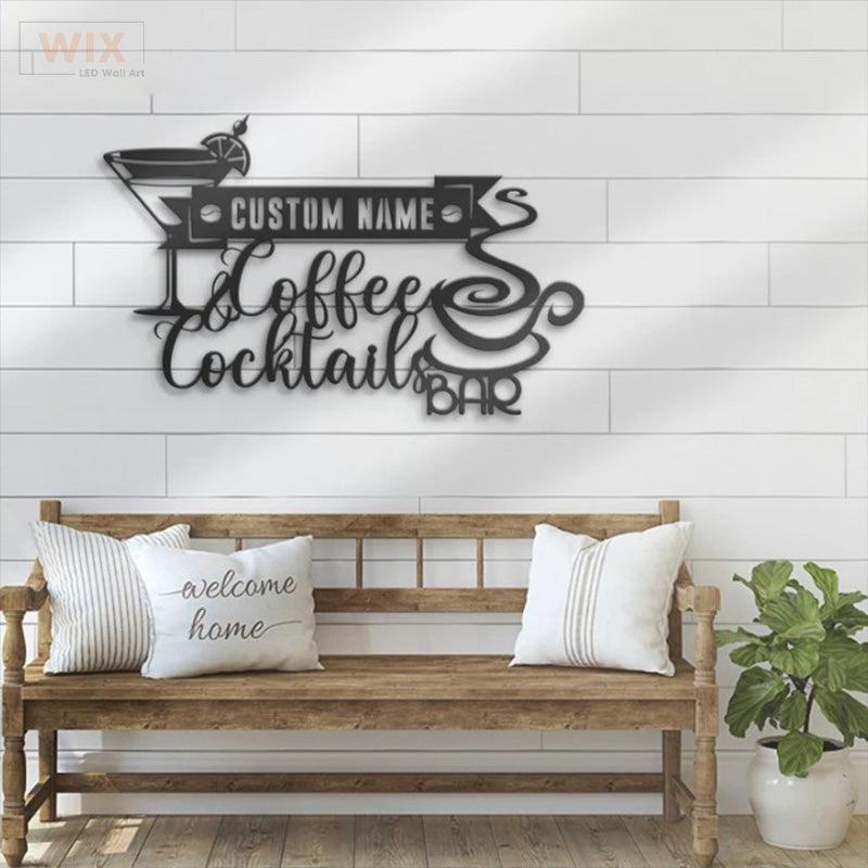 Coffee Shop LED Metal Sign - Wix Decor