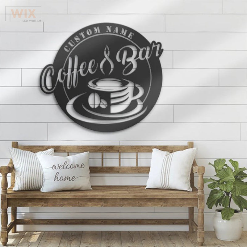 Coffee Shop LED Metal Sign - Wix Decor