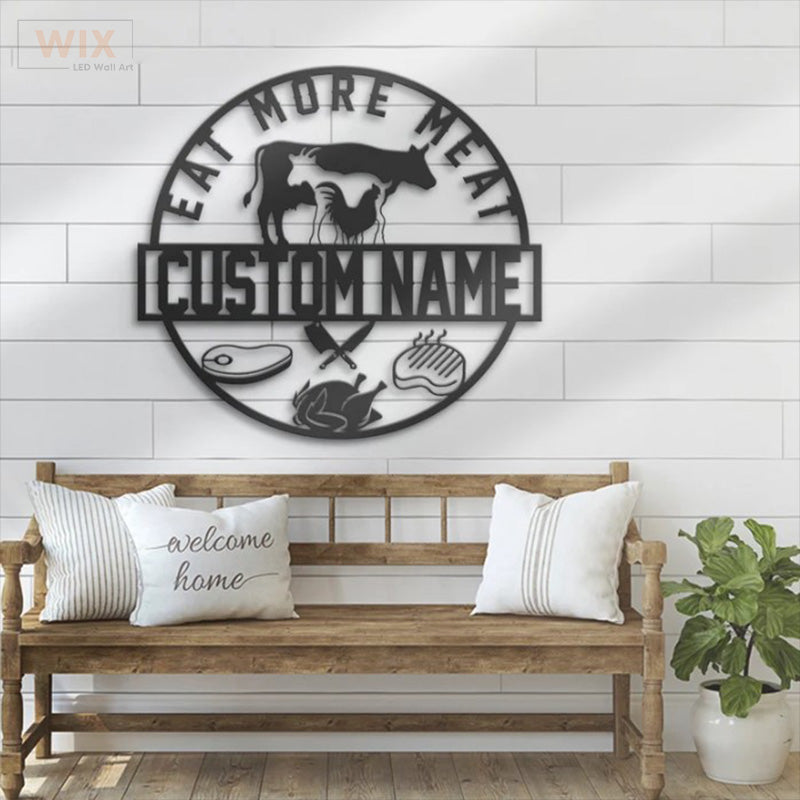 BBQ & Patio LED Metal Sign - Wix Decor