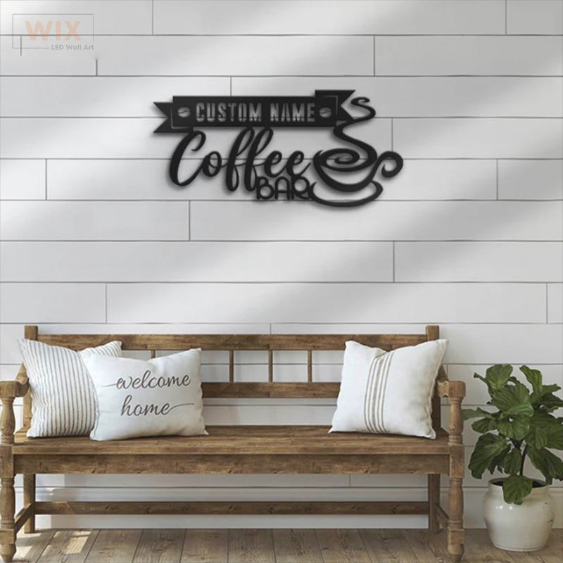 Coffee Shop LED Metal Sign - Wix Decor