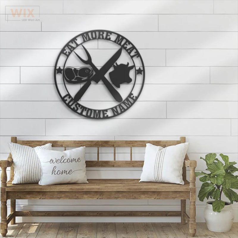 BBQ & Patio LED Metal Sign - Wix Decor