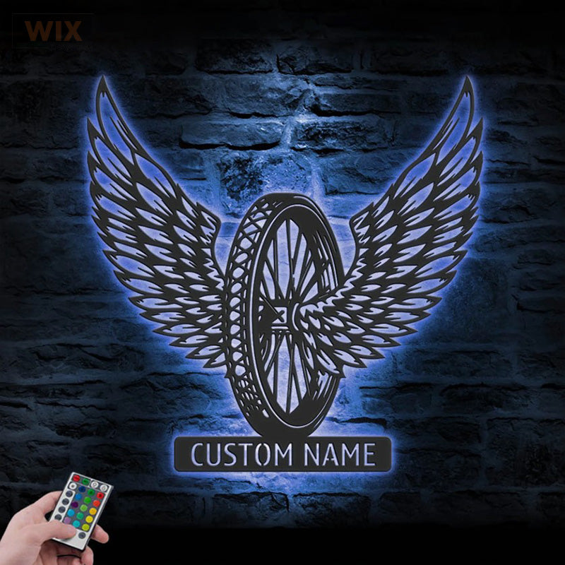 Motorcycle LED Metal Sign - Wix Decor