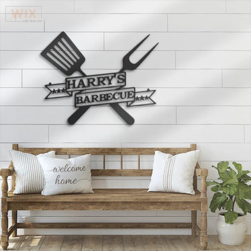 BBQ & Patio LED Metal Sign - Wix Decor