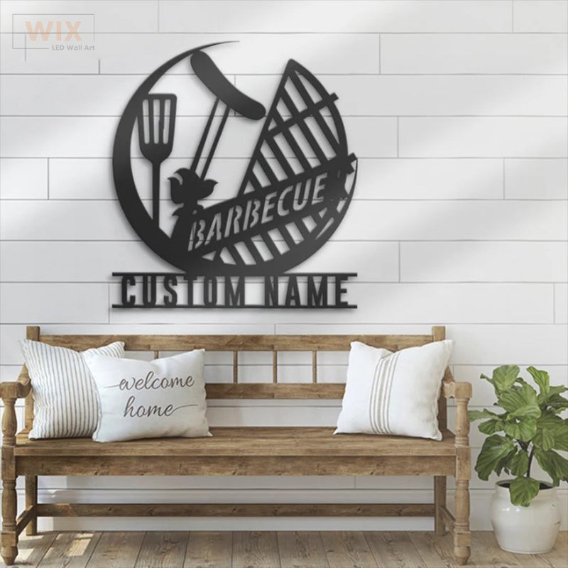 BBQ & Patio LED Metal Sign - Wix Decor