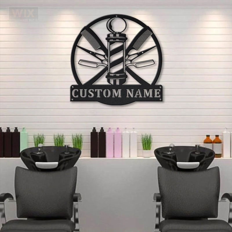 Barber & Salon Led Metal Sign - Wix Decor