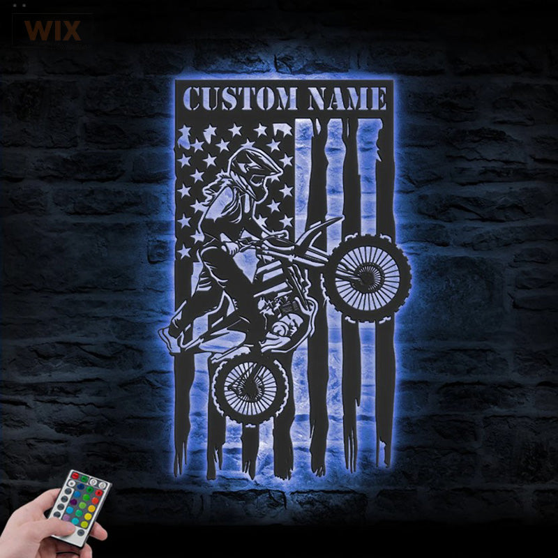 Motorcycle LED Metal Sign - Wix Decor