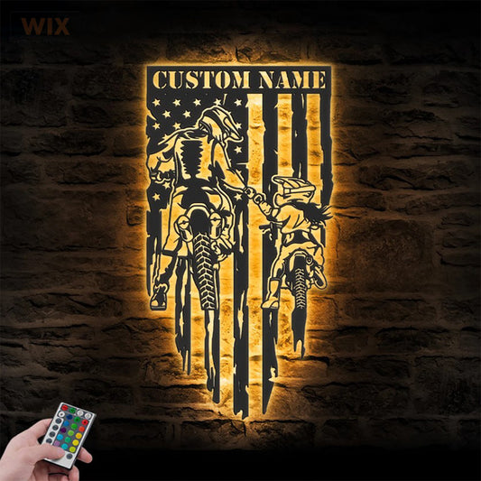 Motorcycle LED Metal Sign - Wix Decor