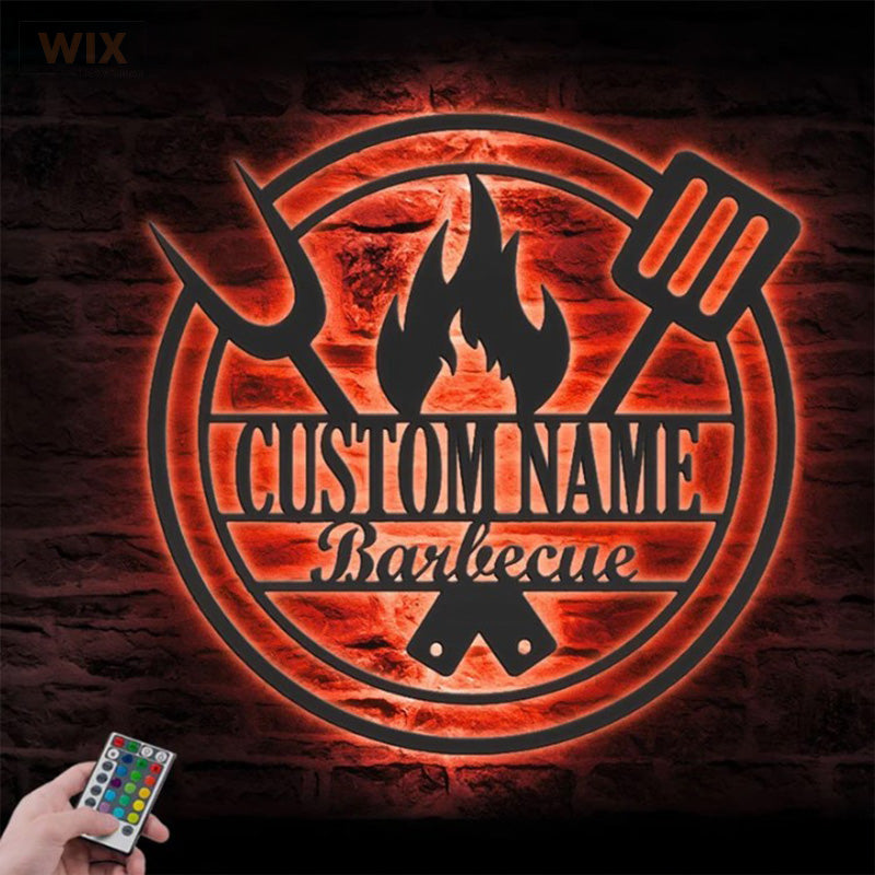 BBQ & Patio LED Metal Sign - Wix Decor