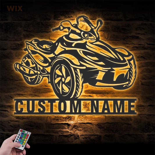 Motorcycle LED Metal Sign - Wix Decor