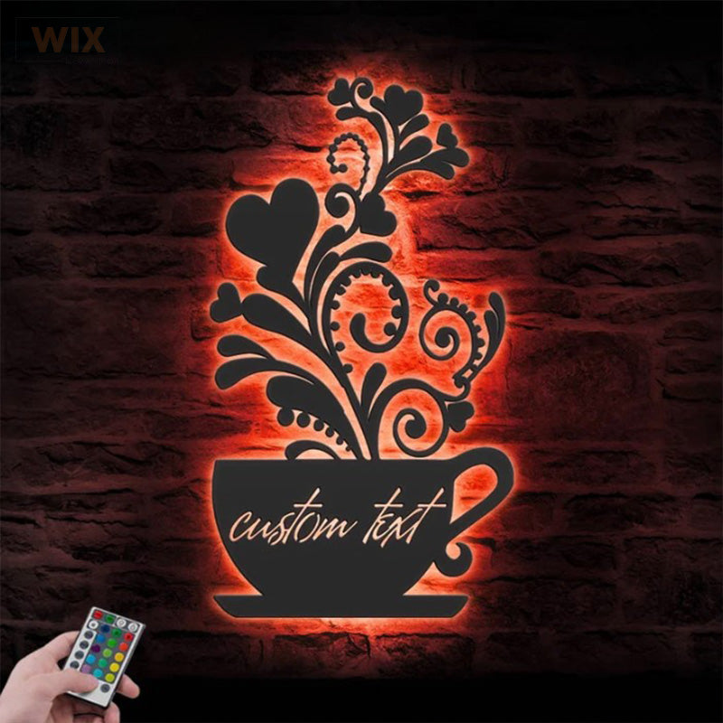 Coffee Shop LED Metal Sign - Wix Decor