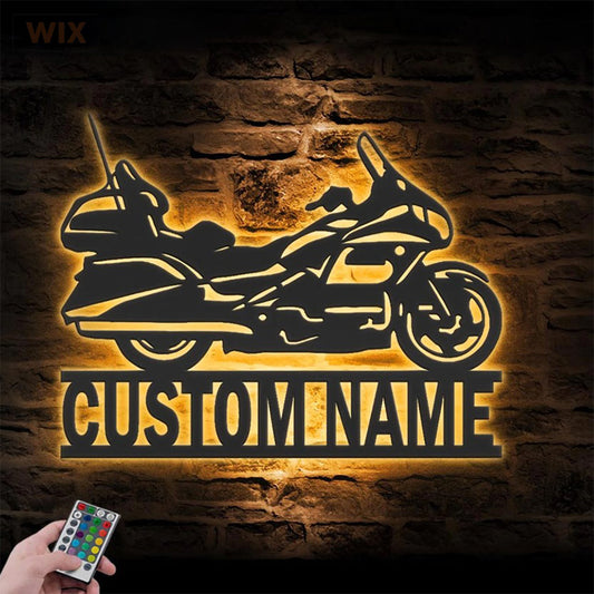 Motorcycle LED Metal Sign - Wix Decor