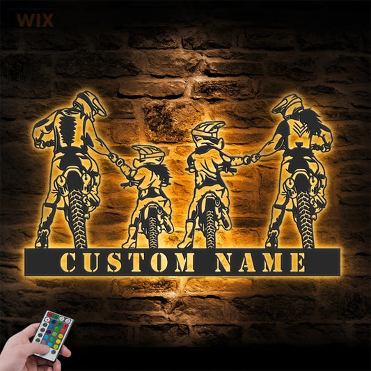 Motorcycle LED Metal Sign - Wix Decor