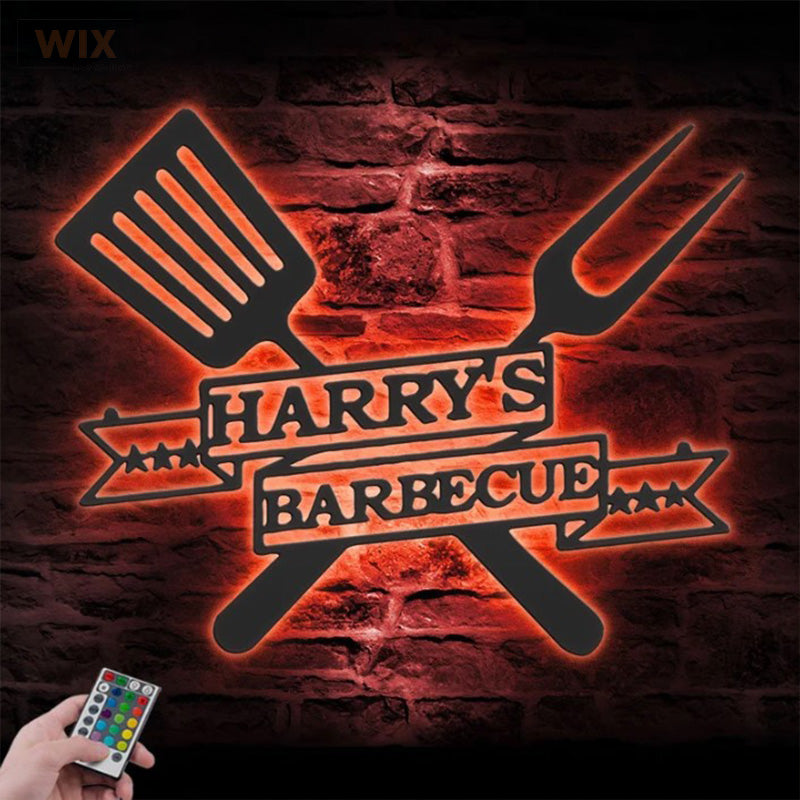 BBQ & Patio LED Metal Sign - Wix Decor