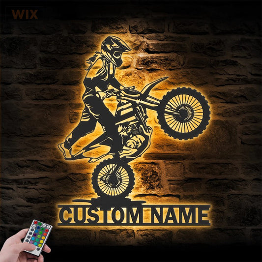 Motorcycle LED Metal Sign - Wix Decor