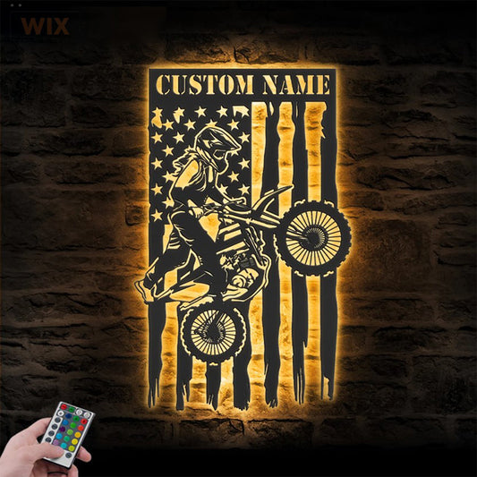 Motorcycle LED Metal Sign - Wix Decor